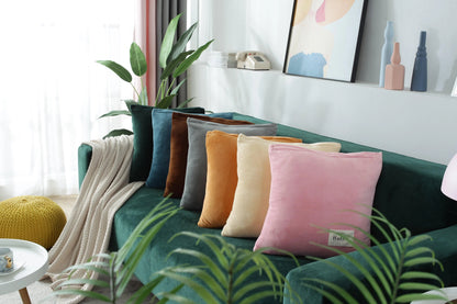Dark Green Velvet Sofa Cover - Expandable Fit