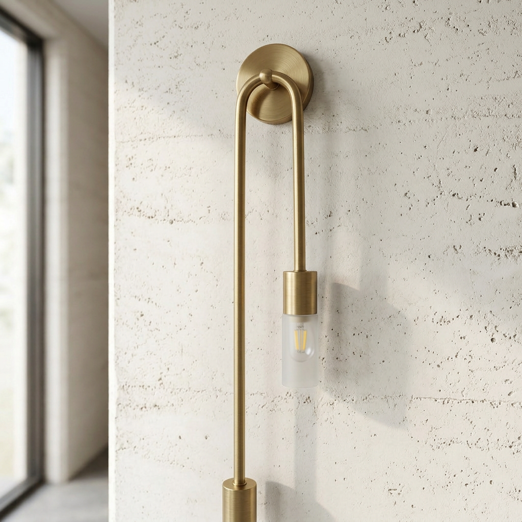 Double Cylinder Wall Lamp with Arched Arm
