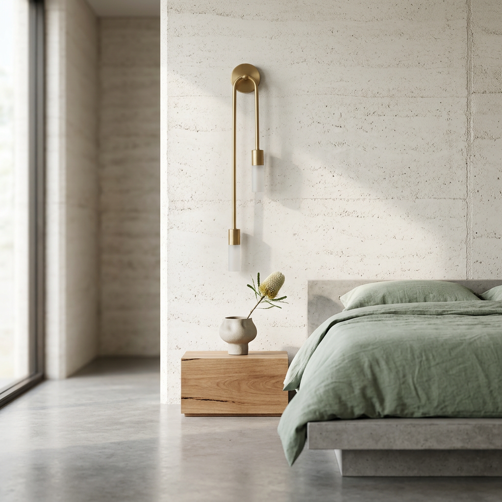 Double Cylinder Wall Lamp with Arched Arm