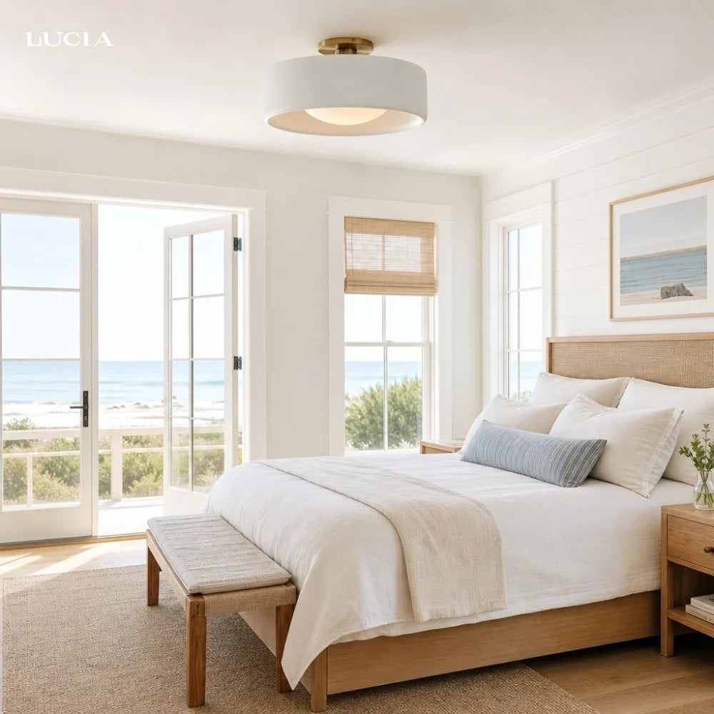 Modern Porcelain Semi Flush Mount Ceiling Light 8