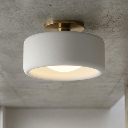 Drum Shade Semi-Flush Ceiling Light