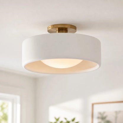 Modern Porcelain Semi Flush Mount Ceiling Light 0