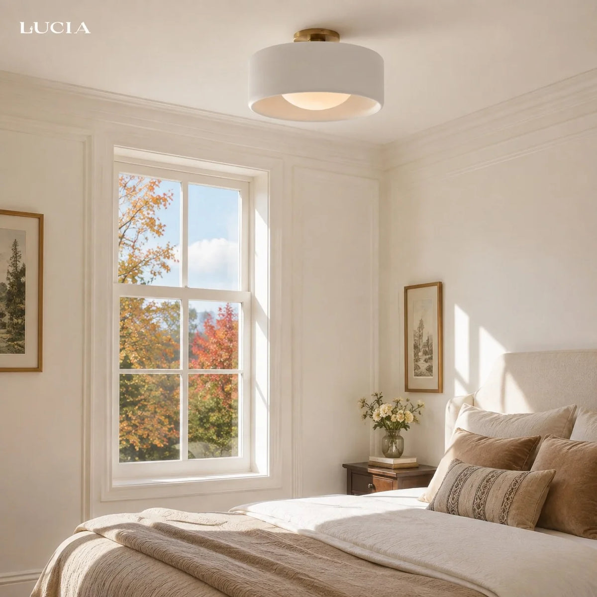 Modern Porcelain Semi Flush Mount Ceiling Light 1