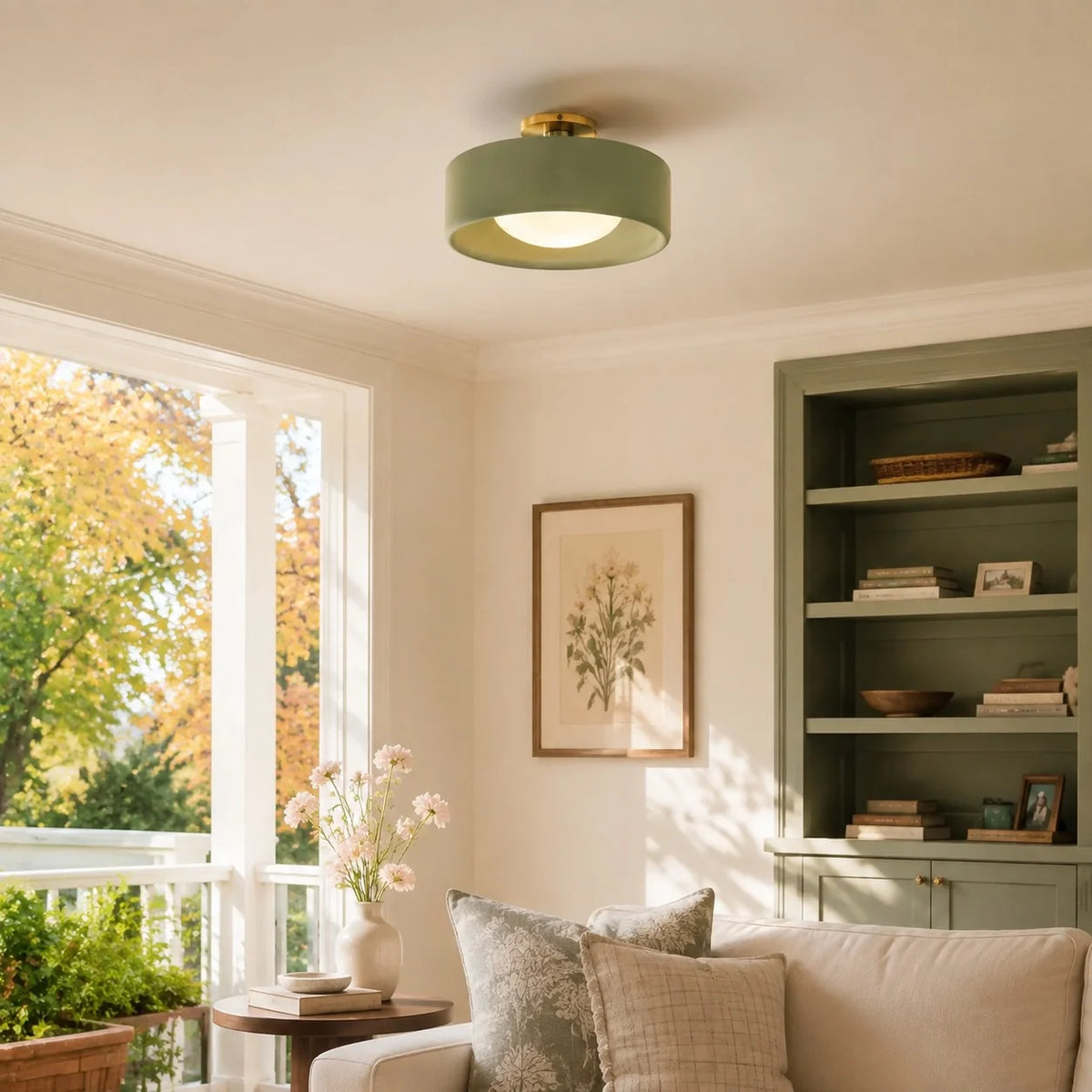 Modern Porcelain Semi Flush Mount Ceiling Light 4