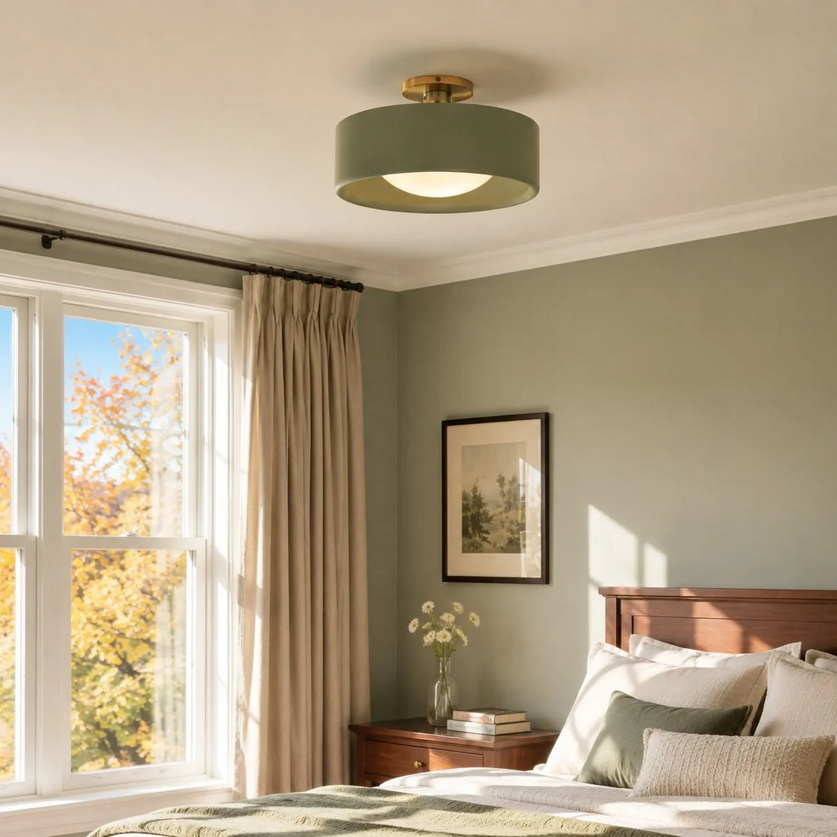 Modern Porcelain Semi Flush Mount Ceiling Light 5
