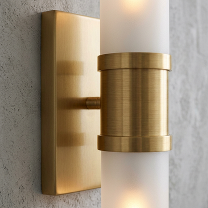 Dual Tube Wall Sconce with Frosted Glass