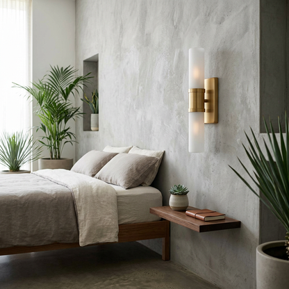 Dual Tube Wall Sconce with Frosted Glass