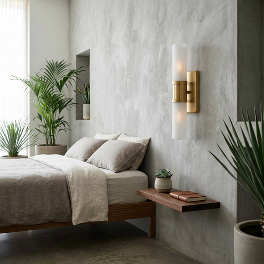 Dual Tube Wall Sconce with Frosted Glass