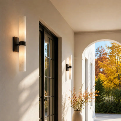 Dani Modern Alabaster Double Tube Wall Sconce 6
