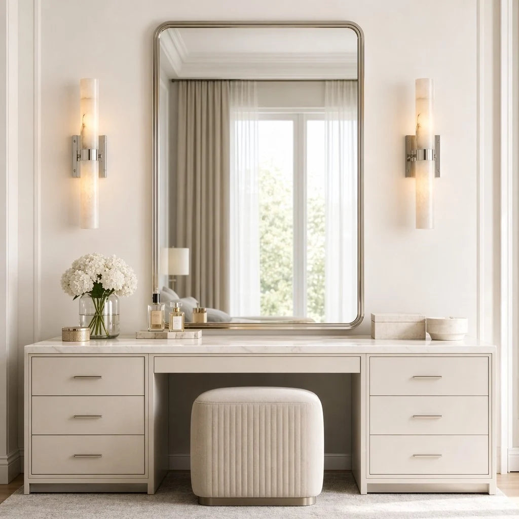 Dani Modern Alabaster Double Tube Wall Sconce 8