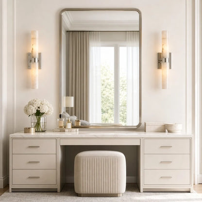 Dani Modern Alabaster Double Tube Wall Sconce 8
