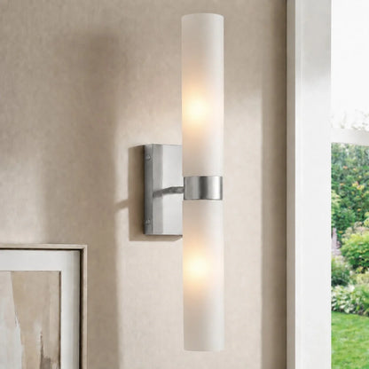 Dani Modern Alabaster Double Tube Wall Sconce 10