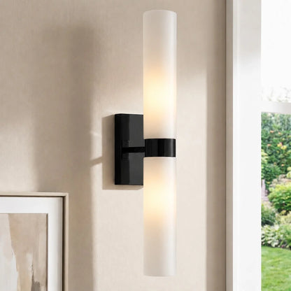Dani Modern Alabaster Double Tube Wall Sconce 11