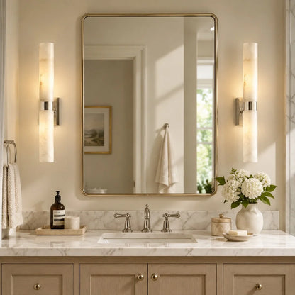 Dani Modern Alabaster Double Tube Wall Sconce 16