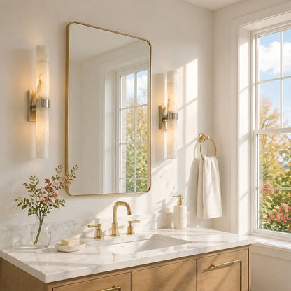 Dani Modern Alabaster Double Tube Wall Sconce 1