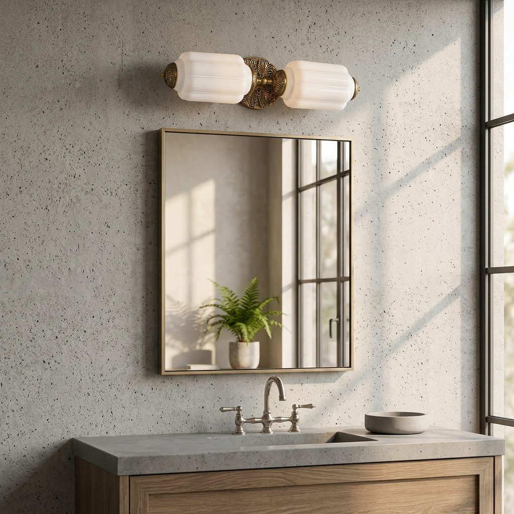 Dual Glass Shade Vanity Sconce