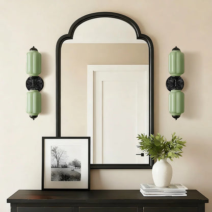 Vintage Art Deco Milk Glass Eloise Vanity Light Fixture 8