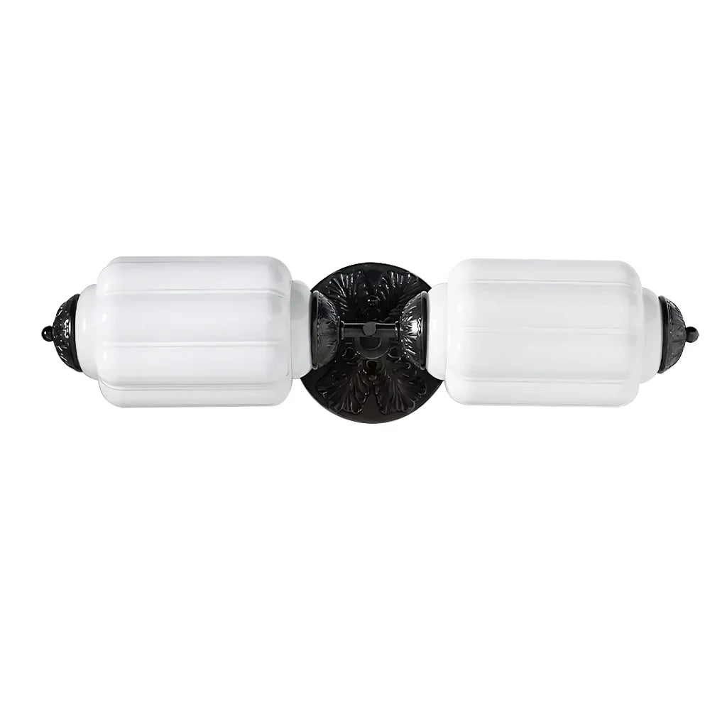 Vintage Art Deco Milk Glass Eloise Vanity Light Fixture 12