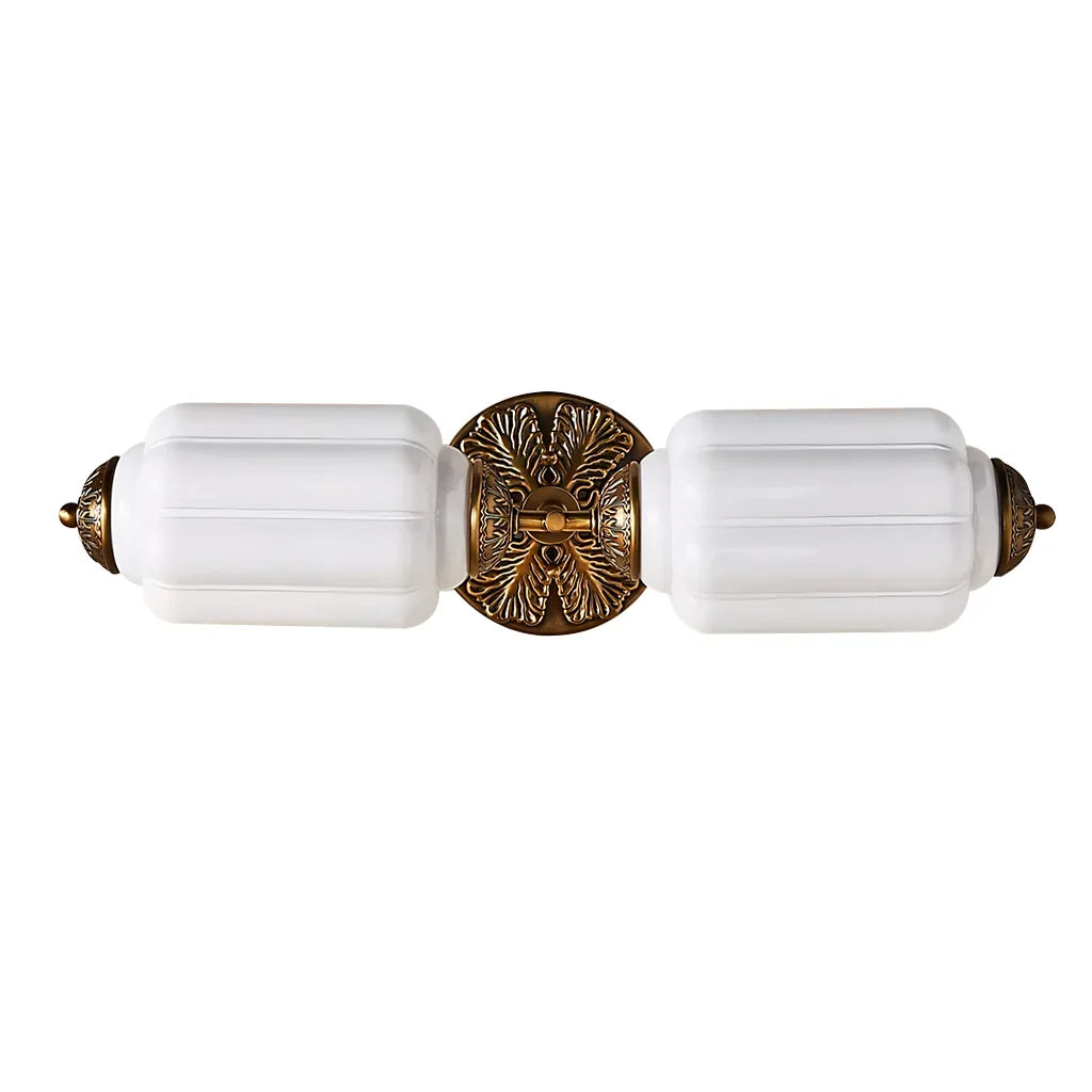Vintage Art Deco Milk Glass Eloise Vanity Light Fixture 0