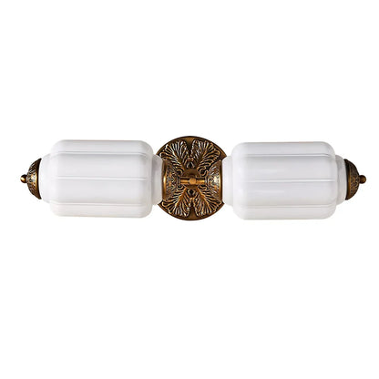 Vintage Art Deco Milk Glass Eloise Vanity Light Fixture 0