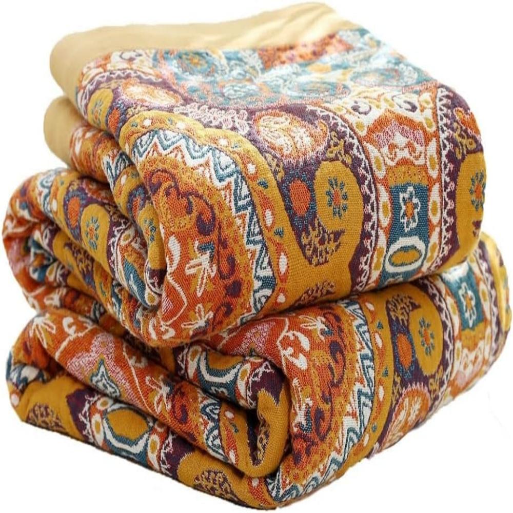 Elara Haus 100% Cotton Sunrise Blanket - Boho Sofa Throw