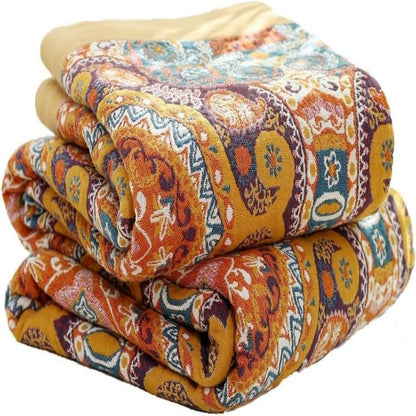 Elara Haus 100% Cotton Sunrise Blanket - Boho Sofa Throw