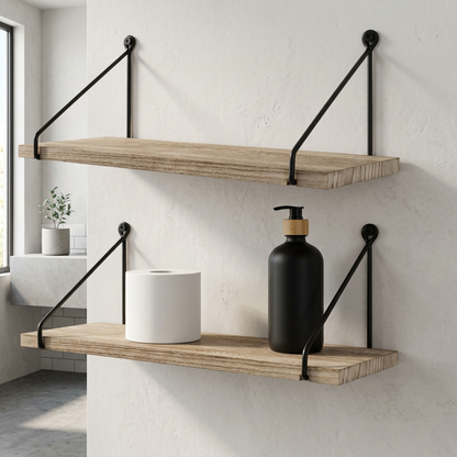 Elara Haus 2-Tier Wall Storage Shelves with Brackets