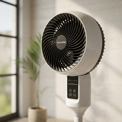 Elara Haus 2-in-1 Convertible Pedestal and Desk Air Circulator Fan with Remote Control