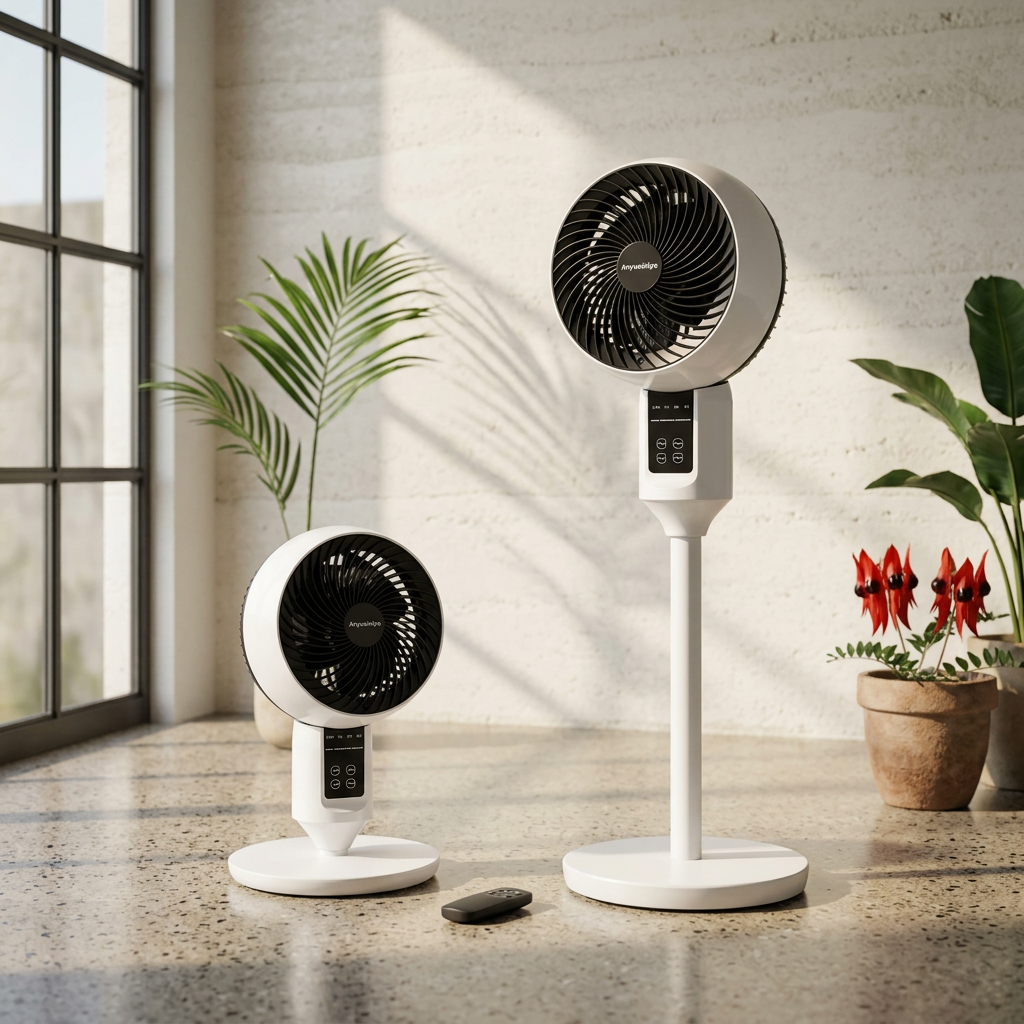 Elara Haus 2-in-1 Convertible Pedestal and Desk Air Circulator Fan with Remote Control
