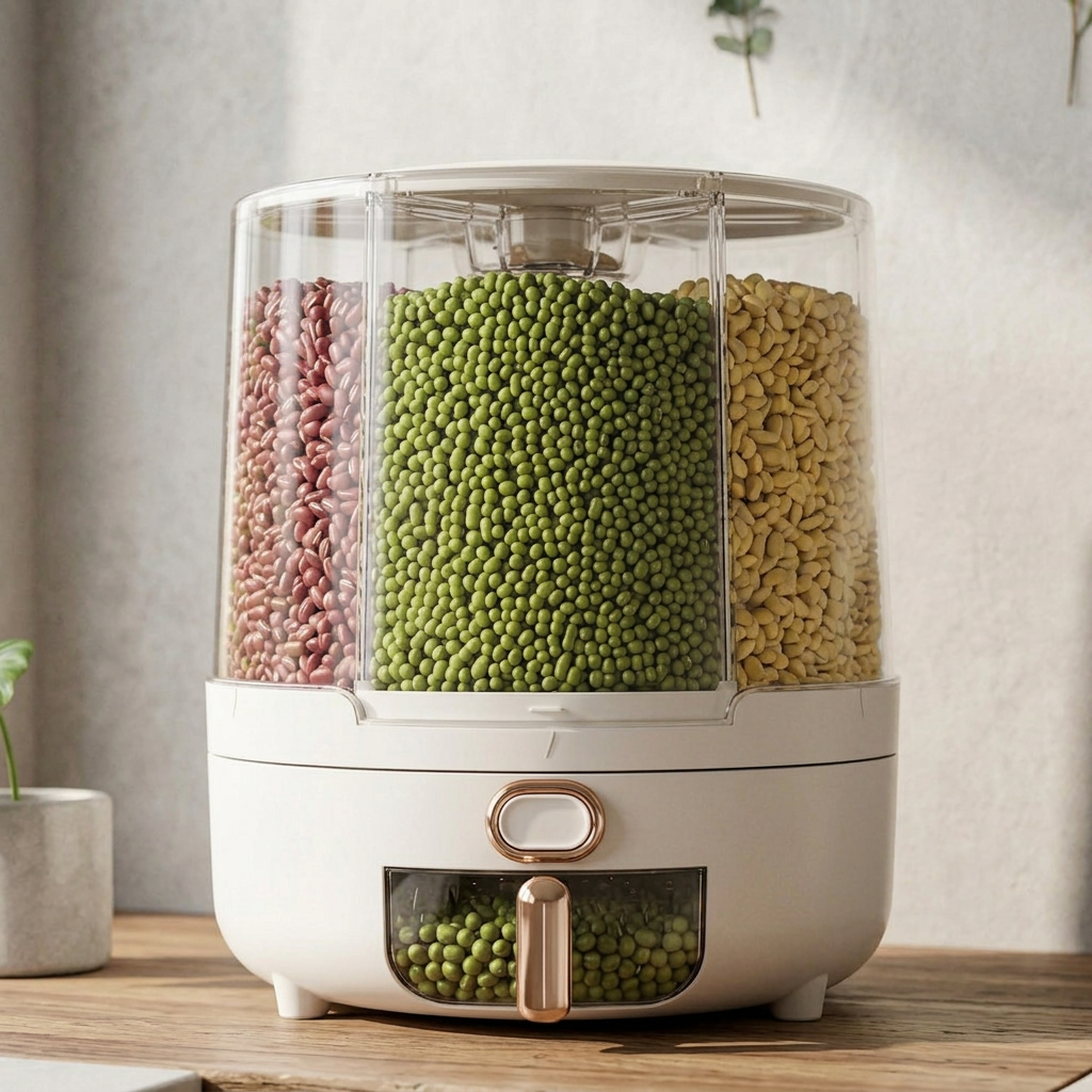 Elara Haus 360° Rotating Grain Dispenser and Storage Container