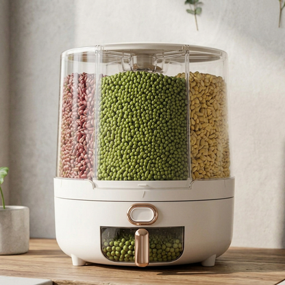 Elara Haus 360° Rotating Grain Dispenser and Storage Container