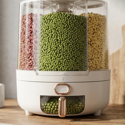 Elara Haus 360° Rotating Grain Dispenser and Storage Container