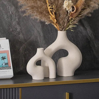 Danish Abstract Double Vase | Ceramic 0