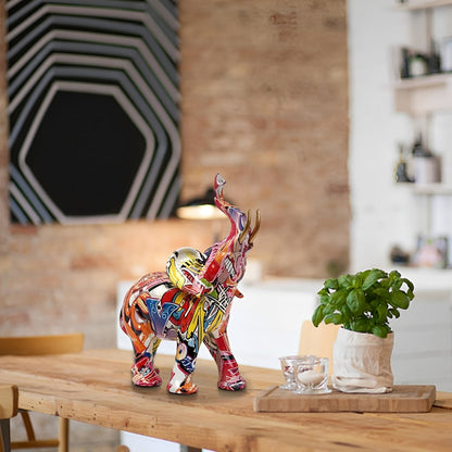 OCS - Abstract Elephant Figurine - Handmade Art Object with Good Luck Symbol 5