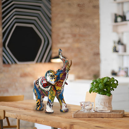OCS - Abstract Elephant Figurine - Handmade Art Object with Good Luck Symbol 7