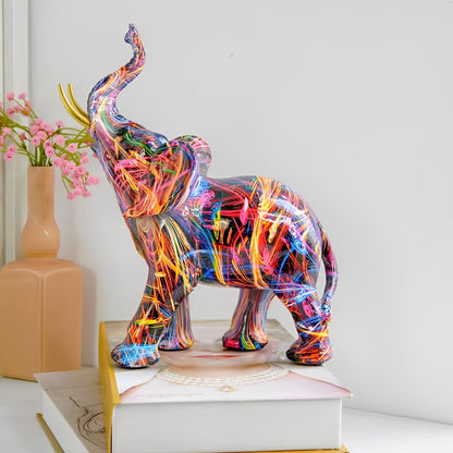 OCS - Abstract Elephant Figurine - Handmade Art Object with Good Luck Symbol 8