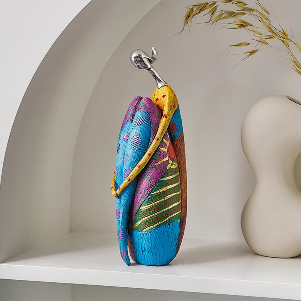 OCS - Abstract Female Figurine in Colorful Design - Handmade Art Sculpture 1