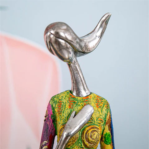 OCS - Abstract Female Figurine in Colorful Design - Handmade Art Sculpture 6