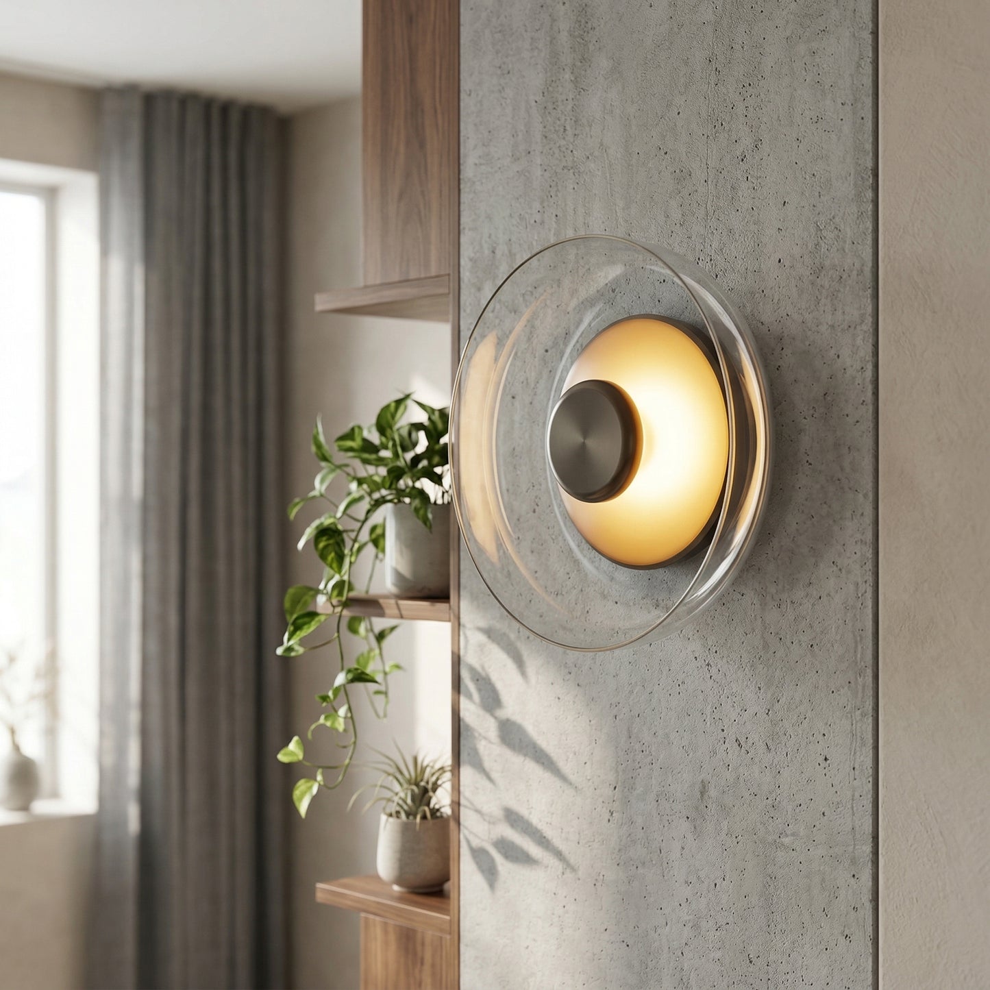 Elara Haus Acrylic Orbital – Luminous Floating Disk Feature Sconce