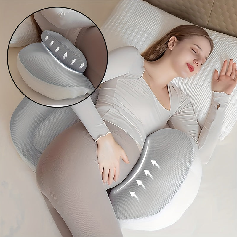 Adjustable Pregnancy Pillow | Ergonomic Maternity Support for Side & Stomach Sleepers 0
