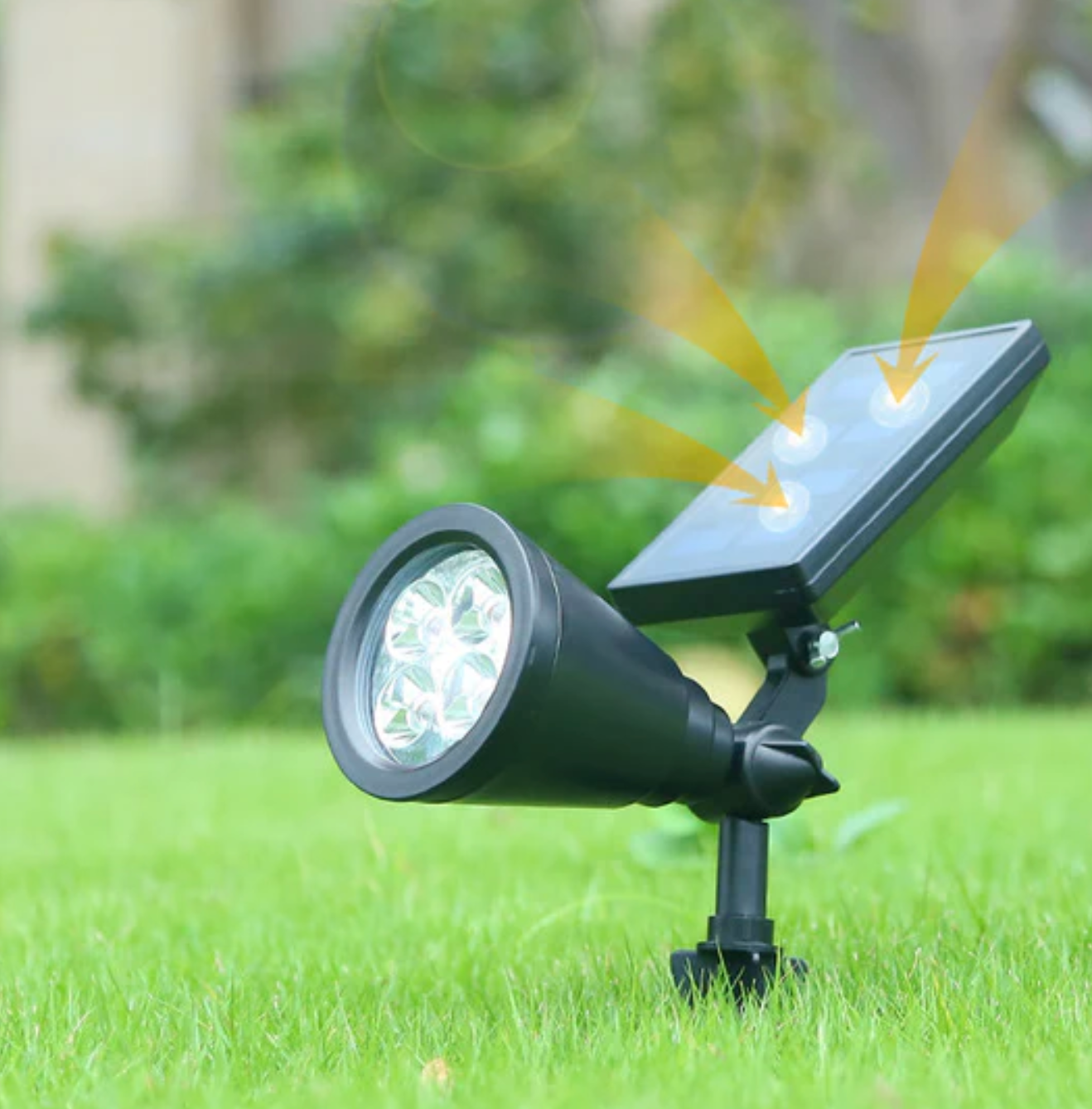 Solar garden lamp LED reflector 4x LED - adjustable spot for outdoor lighting 9