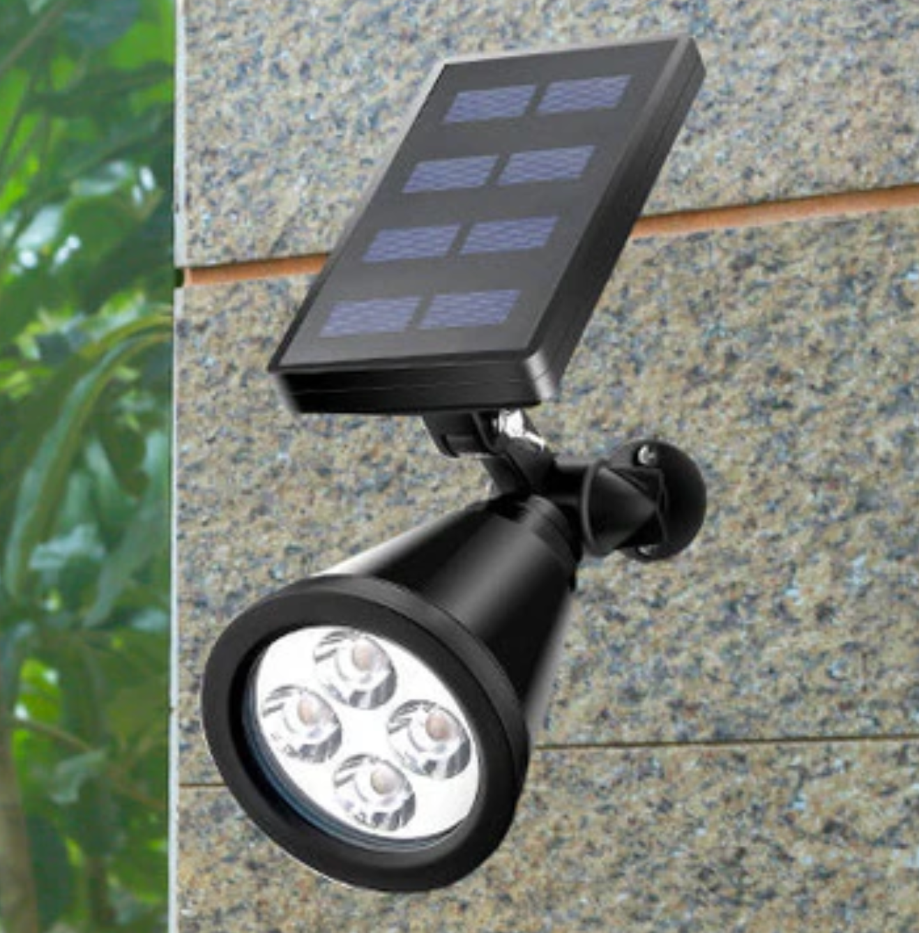 Solar garden lamp LED reflector 4x LED - adjustable spot for outdoor lighting 0