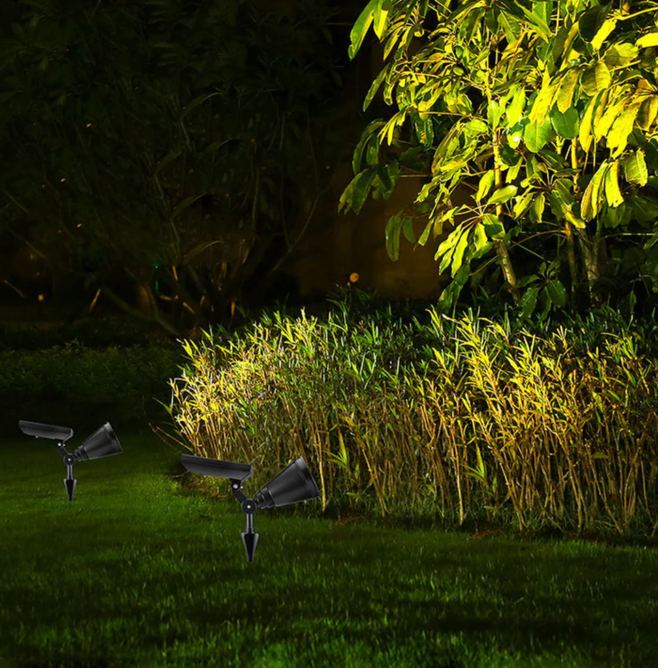 Solar garden lamp LED reflector 4x LED - adjustable spot for outdoor lighting 4