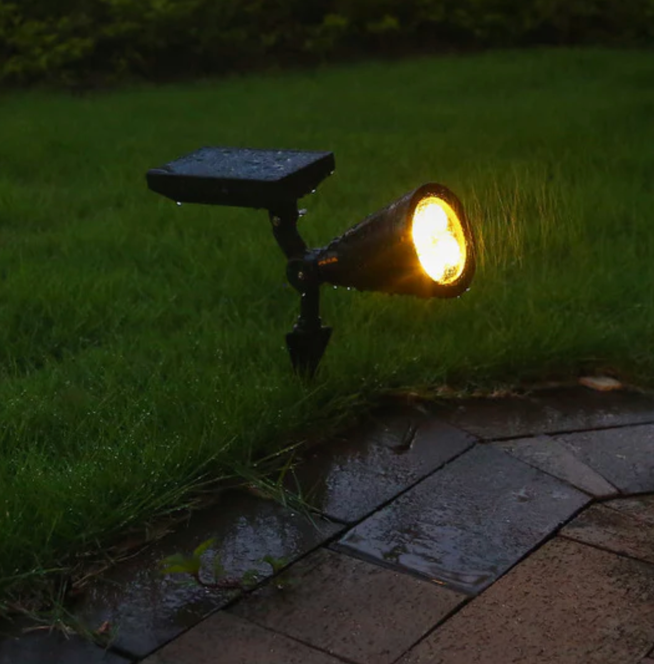 Solar garden lamp LED reflector 4x LED - adjustable spot for outdoor lighting 5