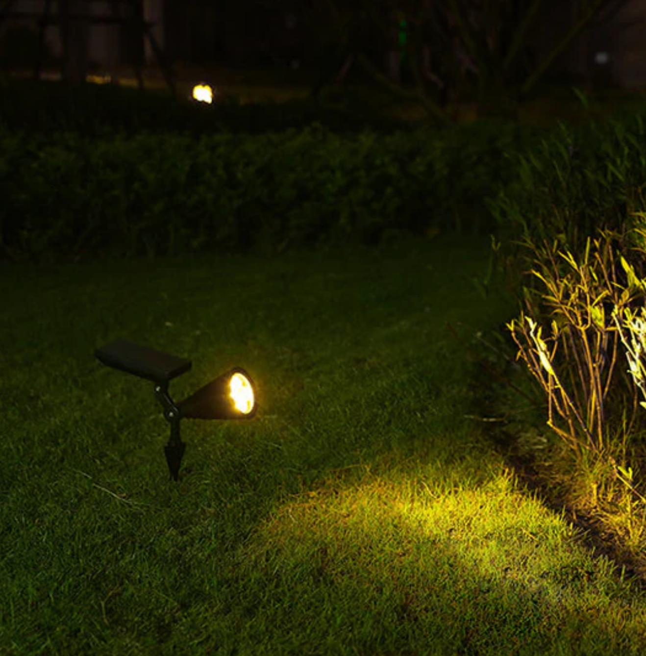 Solar garden lamp LED reflector 4x LED - adjustable spot for outdoor lighting 6