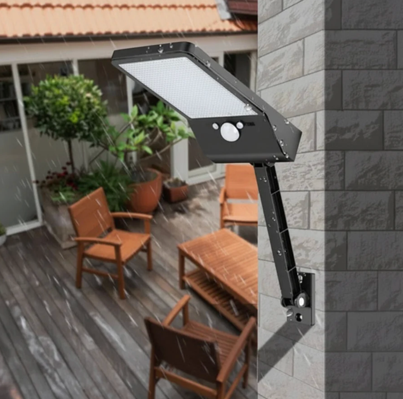 Solar LED Wall Lamp with Motion Sensor – Adjustable Outdoor Lighting 6500K 4