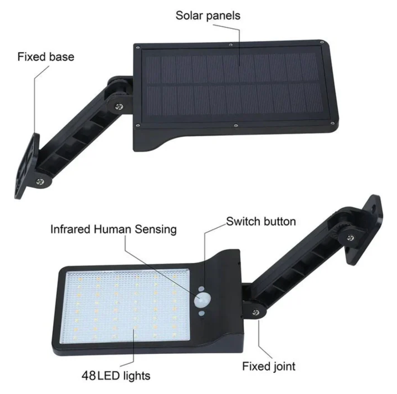 Solar LED Wall Lamp with Motion Sensor – Adjustable Outdoor Lighting 6500K 7