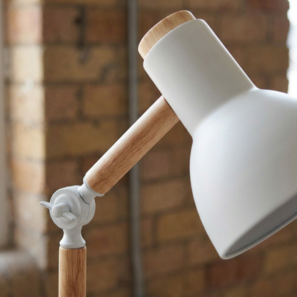 Elara Haus Adjustable Wood and Metal Desk Lamp
