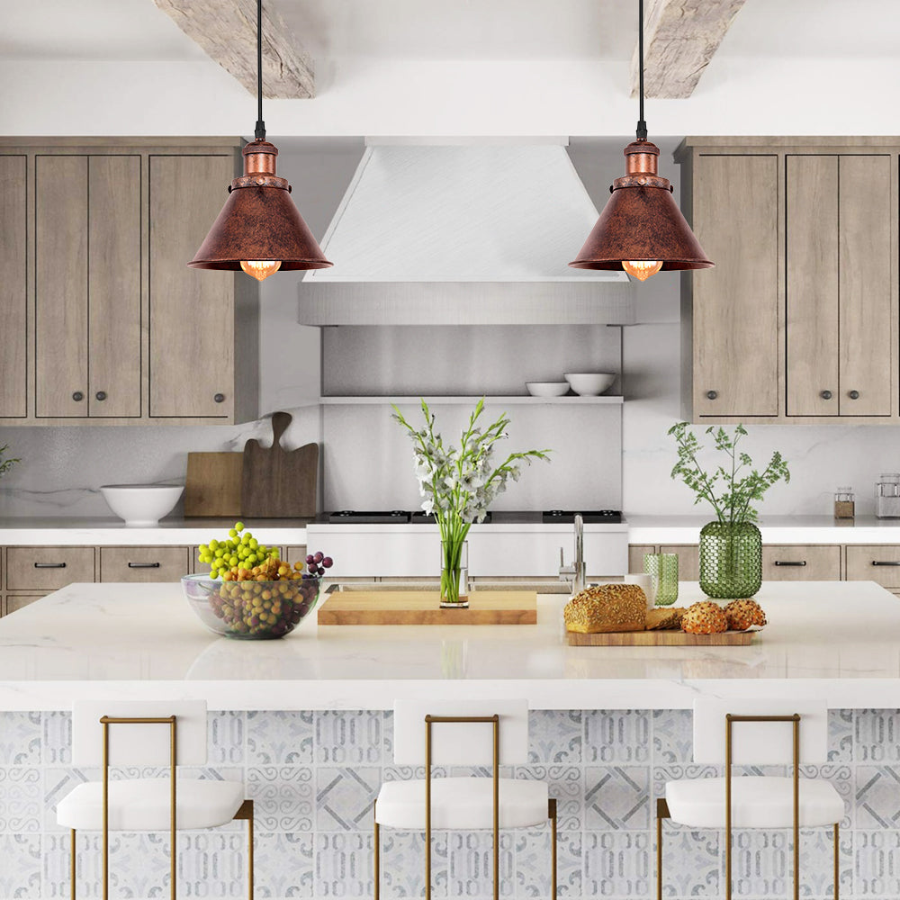 Farmhouse Single Rustic Copper Pendant Light 2