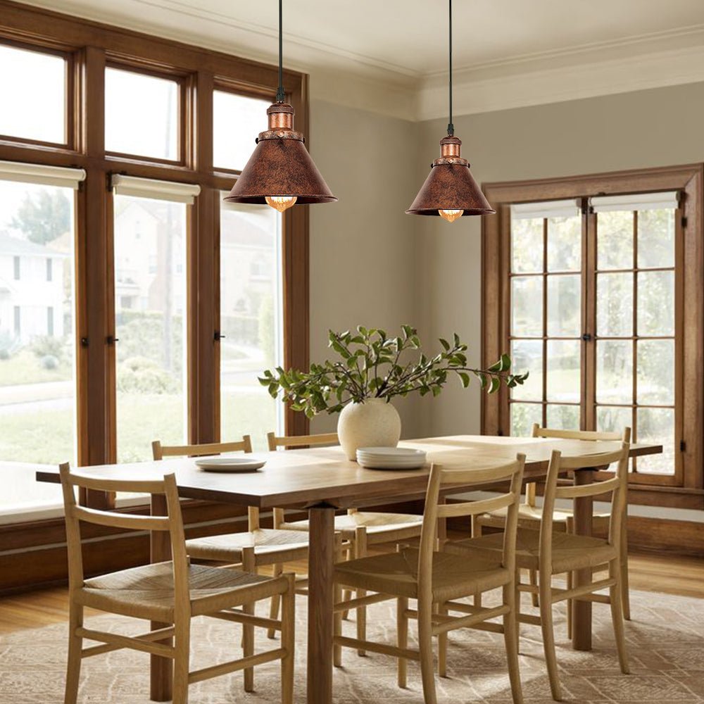 Farmhouse Single Rustic Copper Pendant Light 3